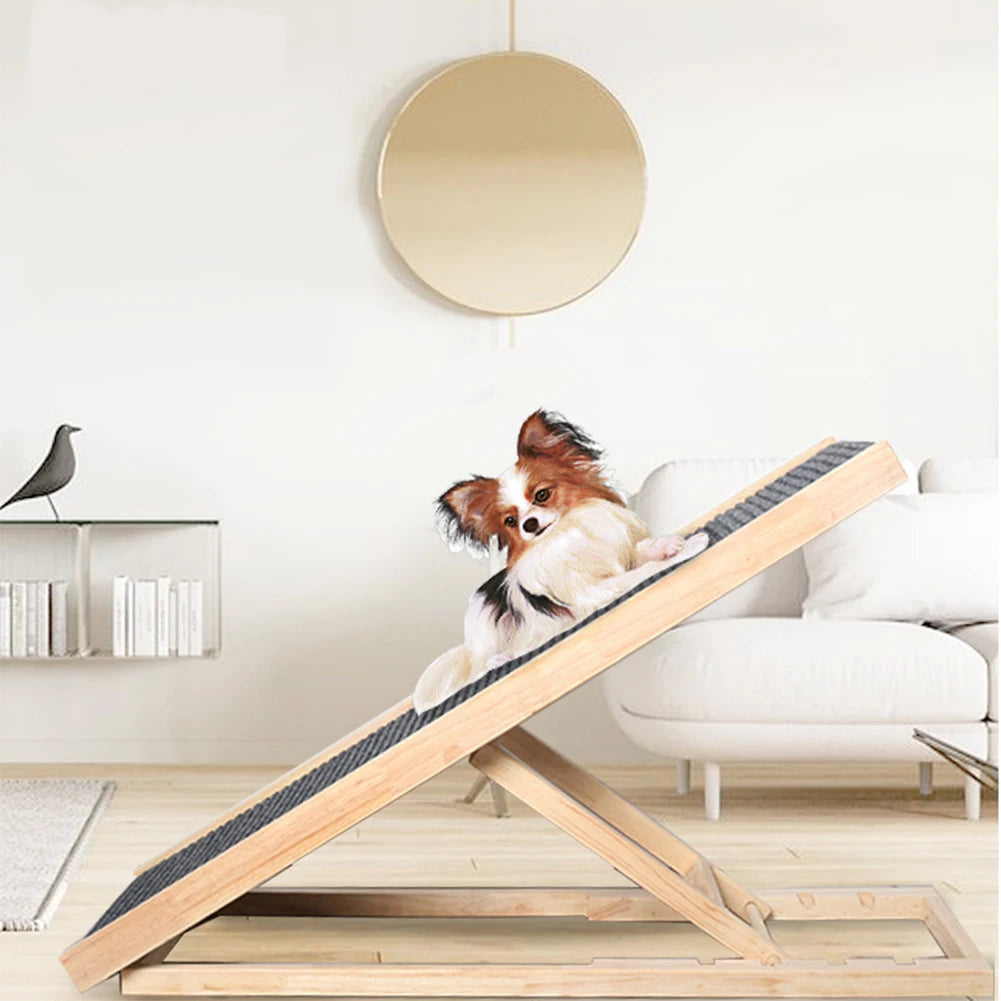 Height-Adjustable Folding Pet Ramp for Beds, Sofas, and Vehicles