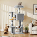 Tall Multi-Cat Climbing Tower with Condo, Hammock, and Scratching Posts