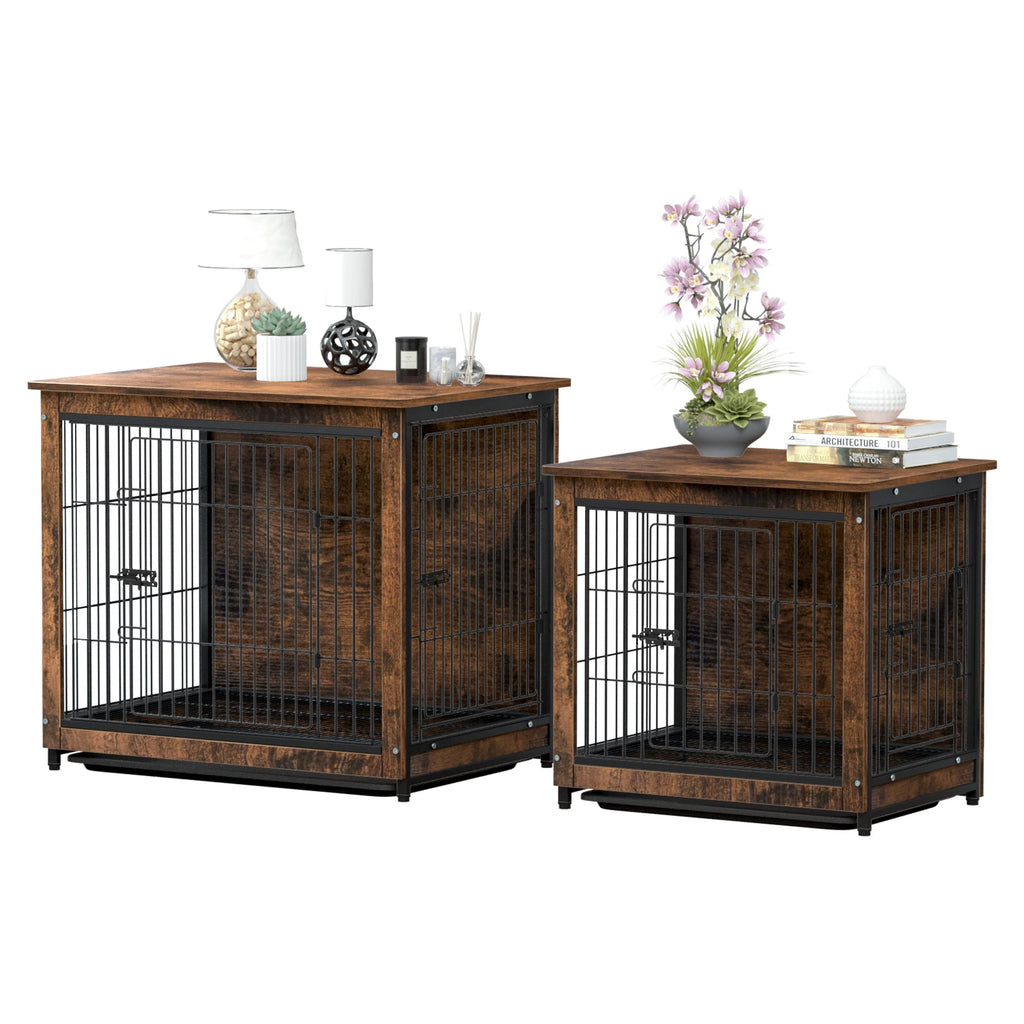 Furniture-Style Dog Crate End Table with Double Doors