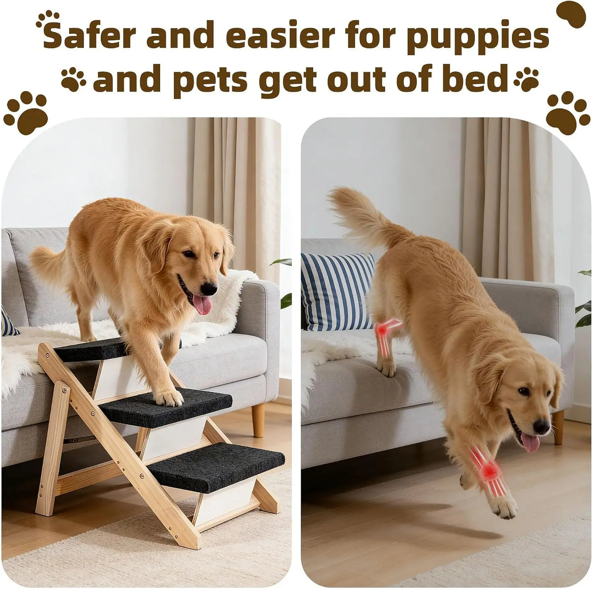 Foldable Pet Stairs and Ramp with Three Modes for Small Pets