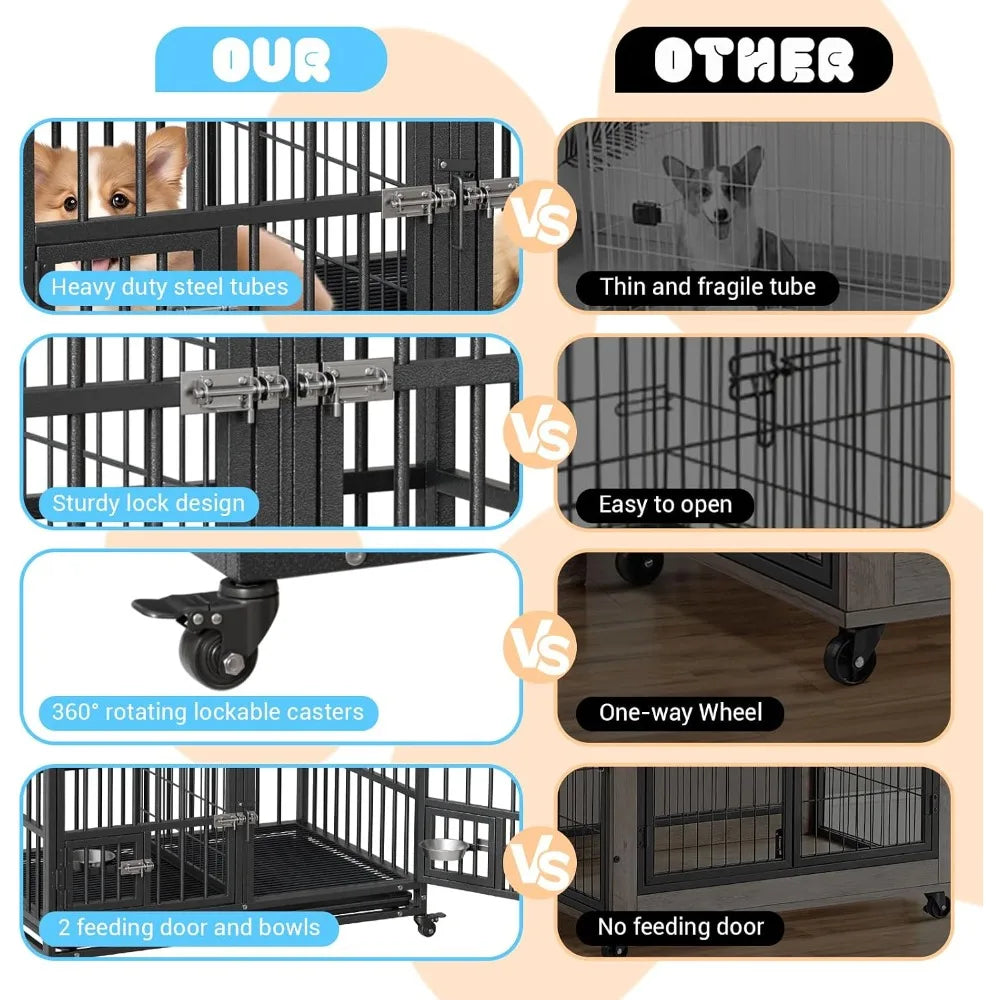 Practical Metal Dog Crate for Medium and Large Dogs