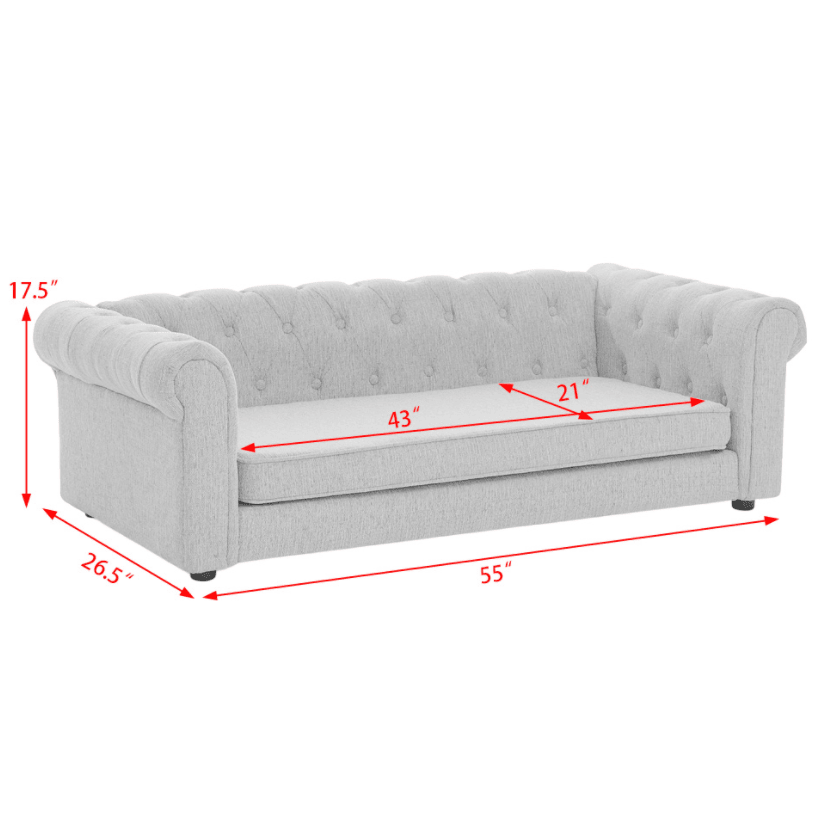 Ultra-Large Beige Pet Sofa with Elevated Dog Bed and Solid furniture-style Legs