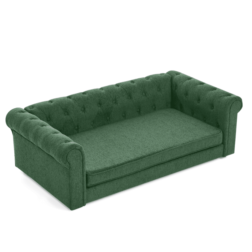 Ultra-Large Beige Pet Sofa with Elevated Dog Bed and Solid furniture-style Legs