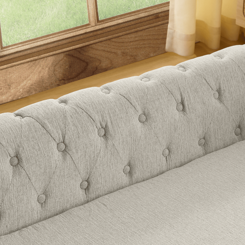Ultra-Large Beige Pet Sofa with Elevated Dog Bed and Solid furniture-style Legs