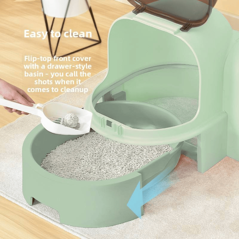 Closed-Type Cat Litter Box with UV Sterilization and Odor Control