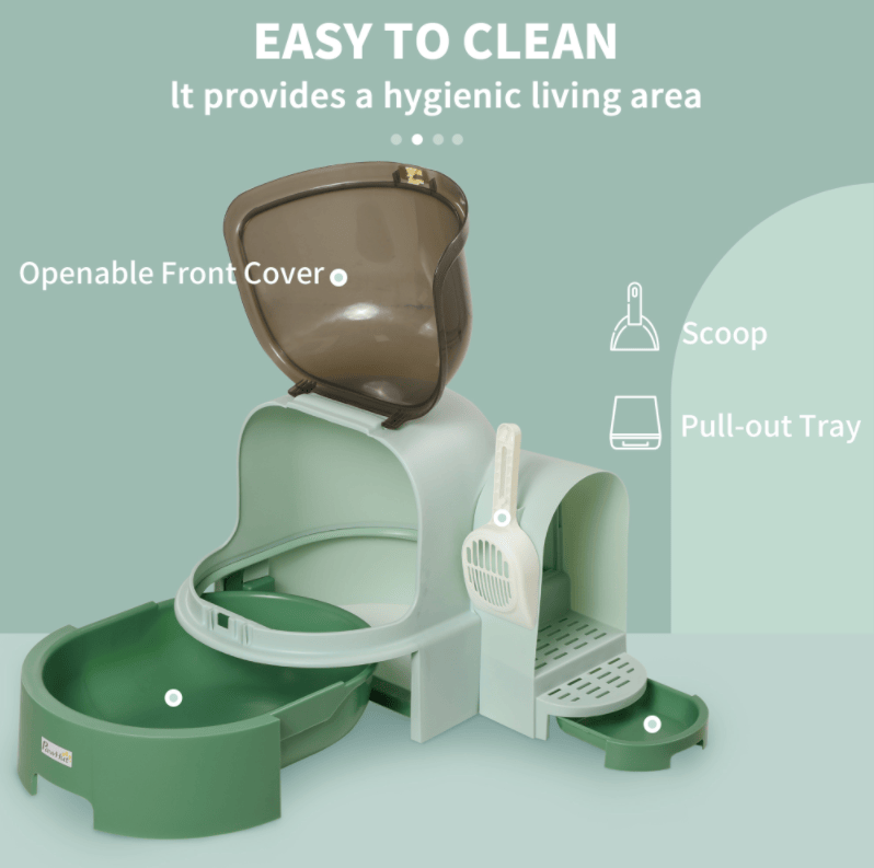 Closed-Type Cat Litter Box with UV Sterilization and Odor Control