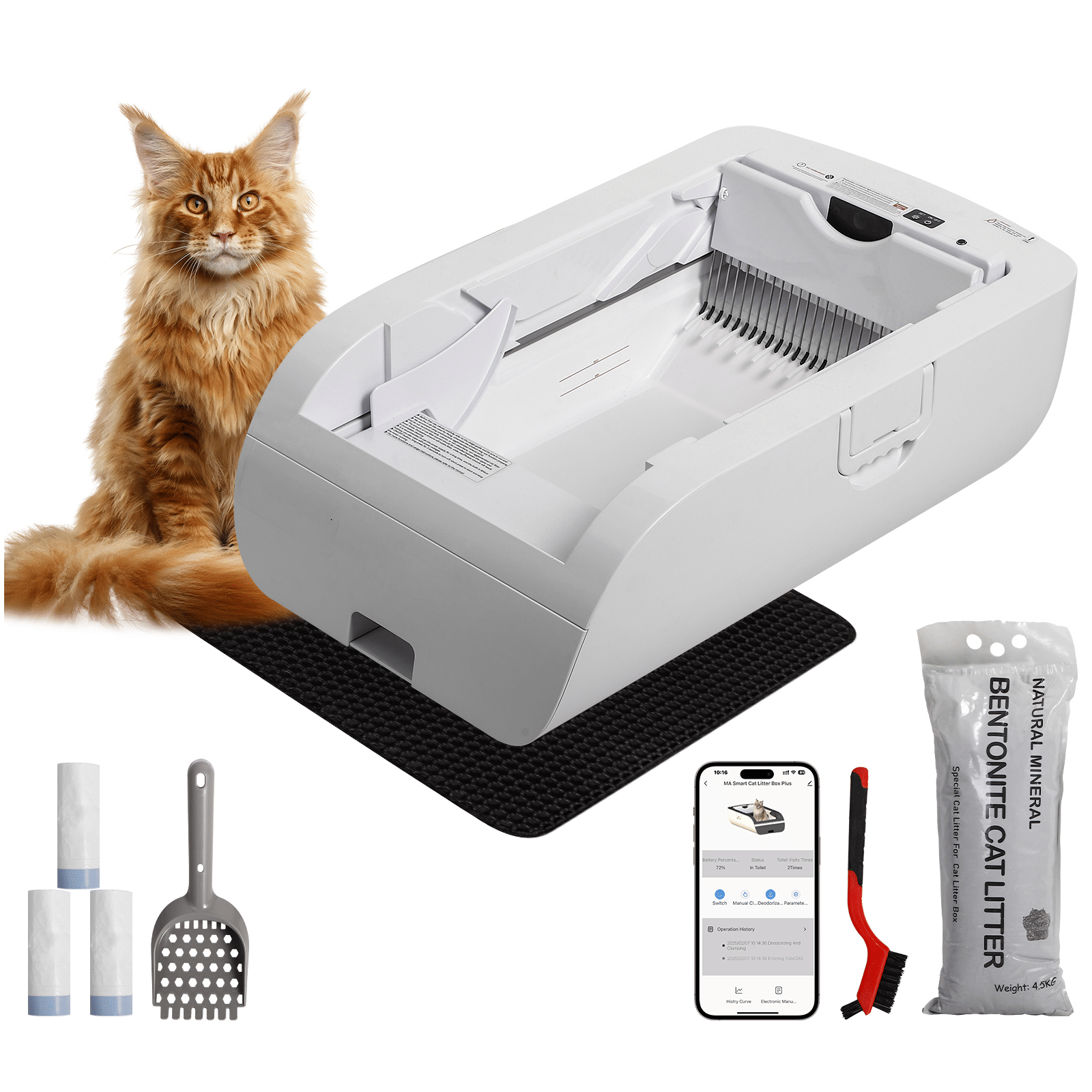 Smart Self-Cleaning Cat Litter Box with Camera & Deodorizing Function