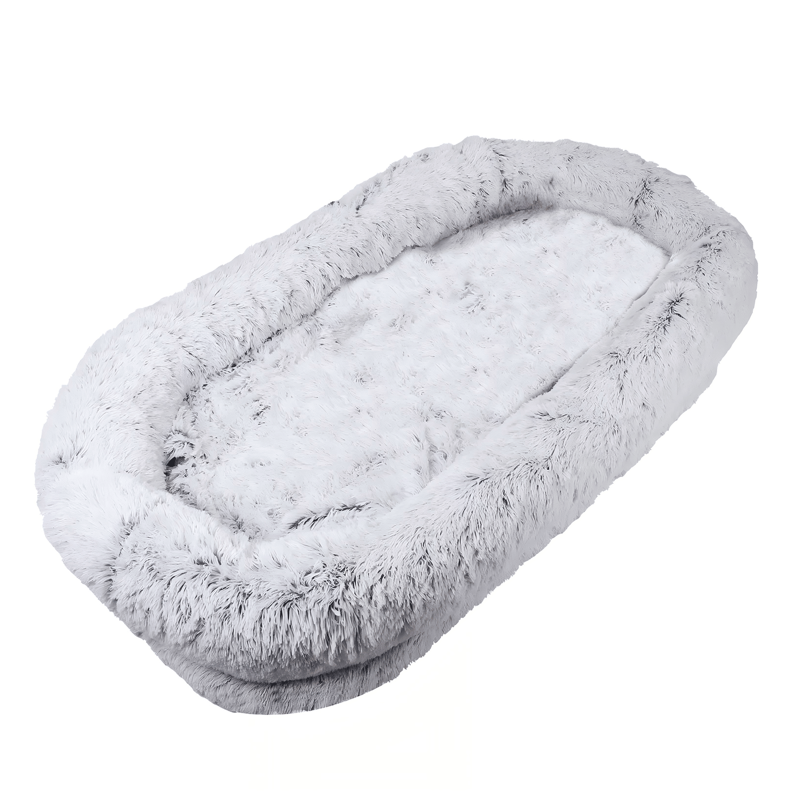Human-Specific Dog Bed with Washable Faux Fur & Anti-Slip Base