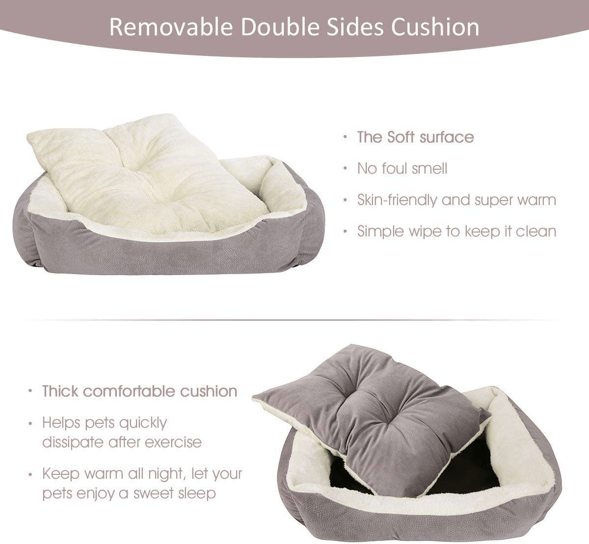 Plush Pet Bed with Anti-Slip Base –
