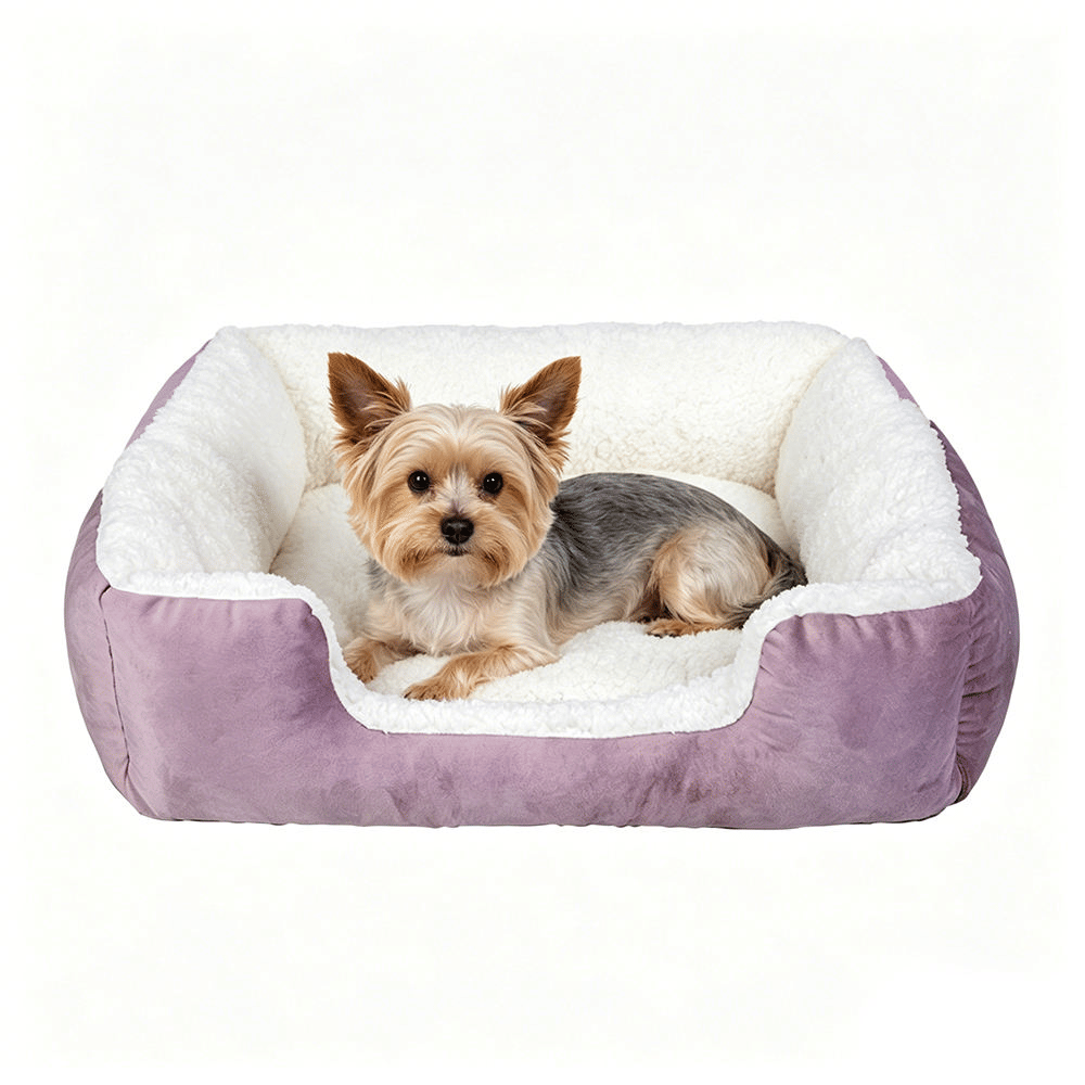 Plush Pet Bed with Anti-Slip Base –