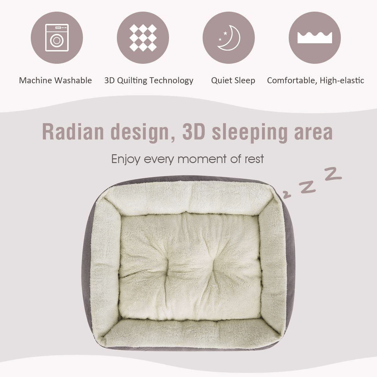 Plush Pet Bed with Anti-Slip Base –