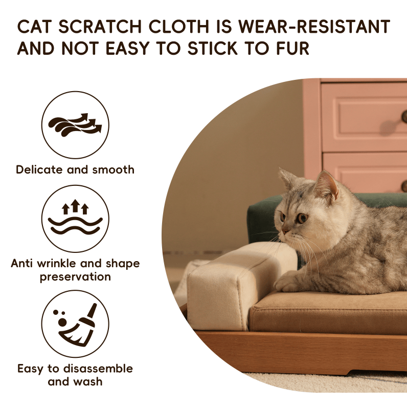 Modern furniture-style Pet Bed with Oak Veneer and Removable Cushion for Medium to Large Dogs