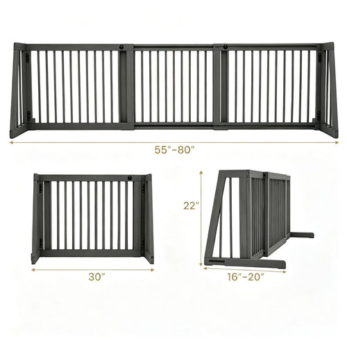 Adjustable Expandable furniture-style Pet Gate, 22" Freestanding Safety Fence – image 2