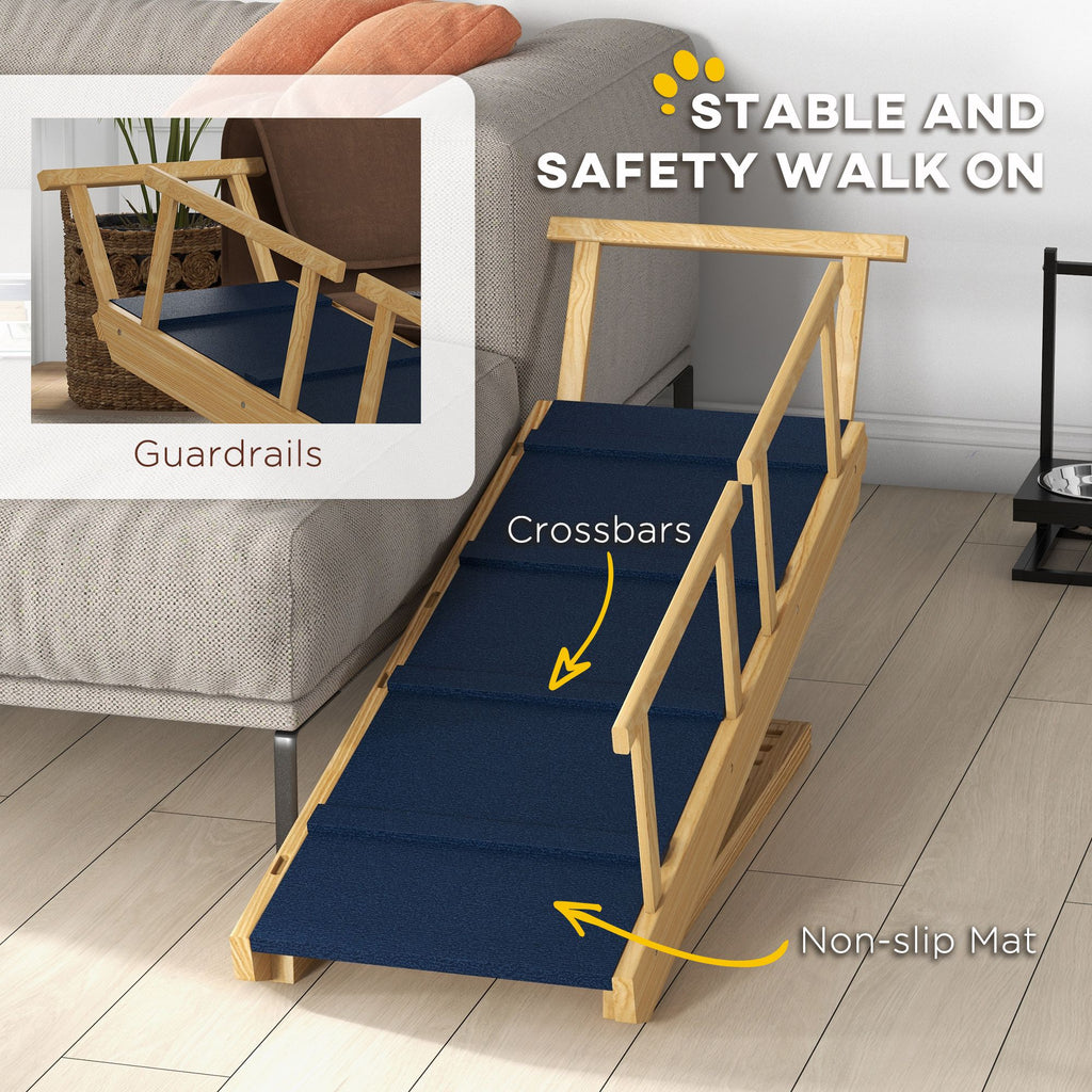 Adjustable Height Dog Ramp, Foldable Pet Stairs with Non-Slip Mat for All Dogs