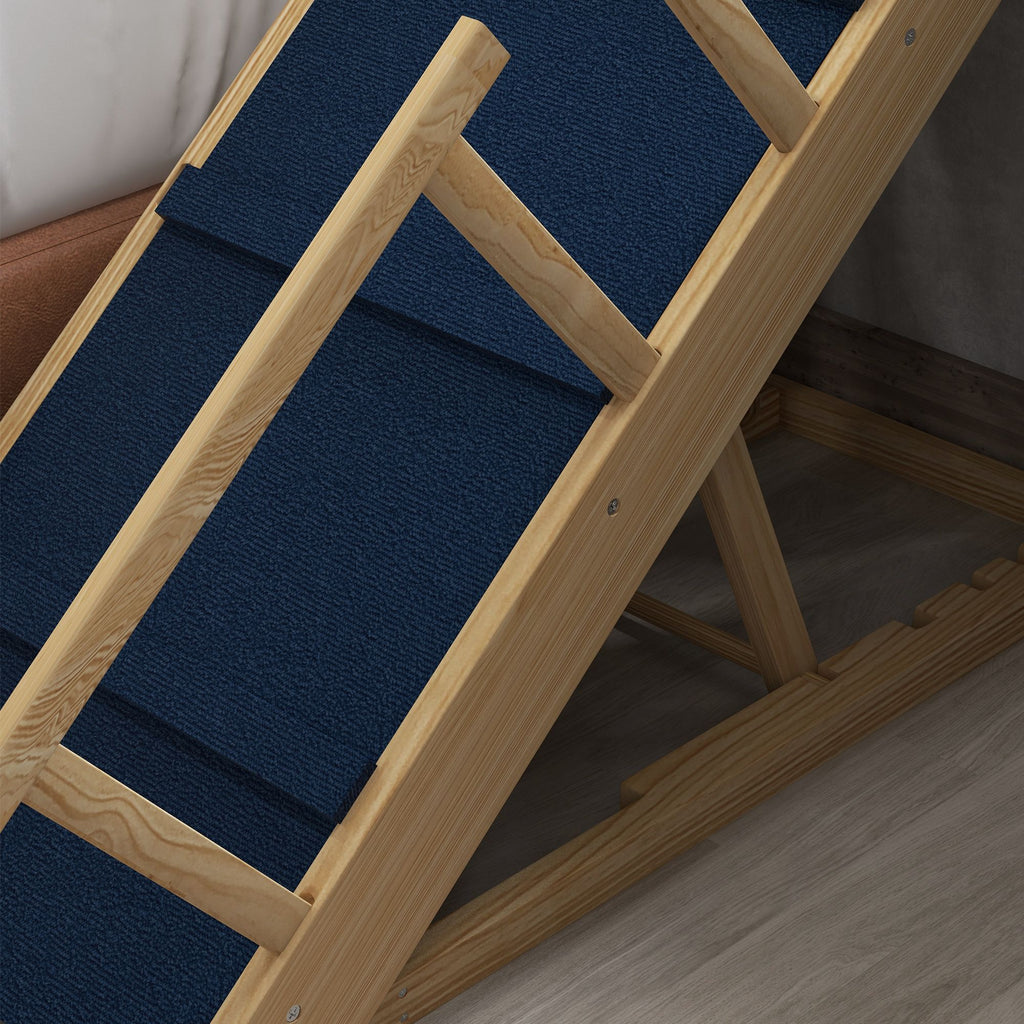 Adjustable Height Dog Ramp, Foldable Pet Stairs with Non-Slip Mat for All Dogs