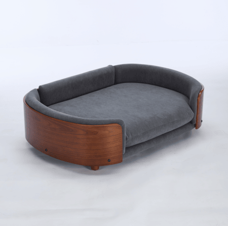 American-Style Elevated Dog Bed Sofa with Solid furniture-style Legs and Velvet Cushion