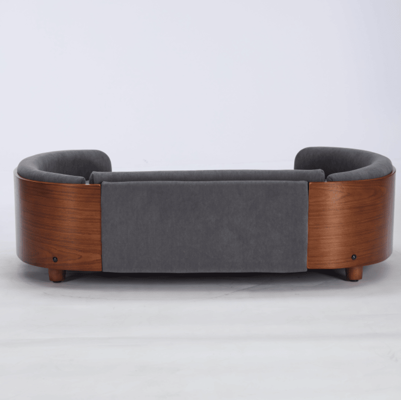 American-Style Elevated Dog Bed Sofa with Solid furniture-style Legs and Velvet Cushion
