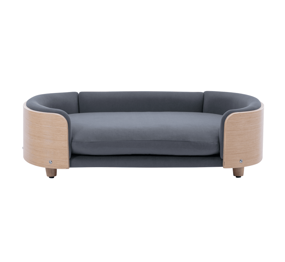 American-Style Elevated Dog Bed Sofa with Solid furniture-style Legs and Velvet Cushion