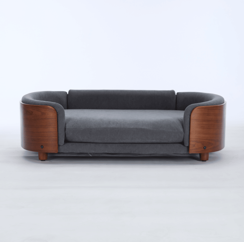 American-Style Elevated Dog Bed Sofa with Solid furniture-style Legs and Velvet Cushion