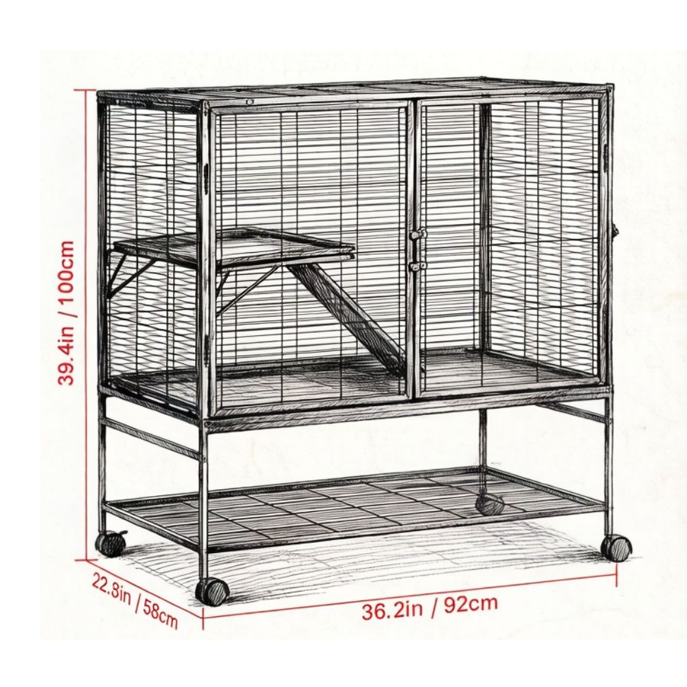 Animal Cage with Non-Slip and Easy to Clean for Outdoor