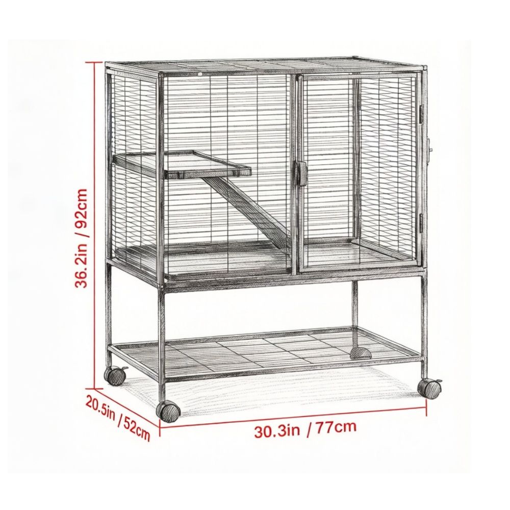 Animal Cage with Non-Slip and Easy to Clean for Outdoor