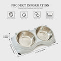 Double Stainless Steel Cat & Small Dog Bowl Set with Non-Slip Base
