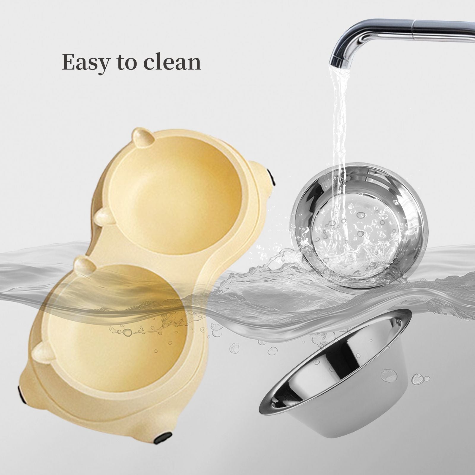 Double Stainless Steel Pet Bowl with Non-Slip Base – Perfect for Cats & Small Dogs