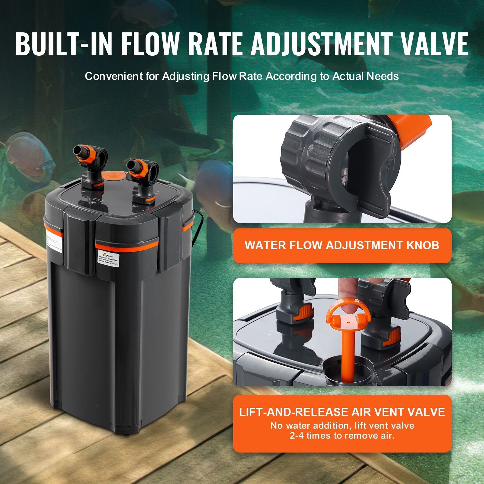 Quiet 3-Stage Canister Filter with Timed UV for Fish and Turtle Tanks