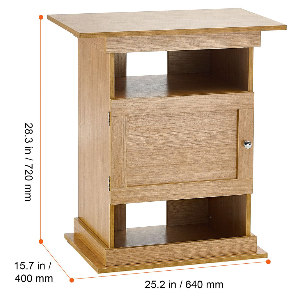 Aquarium Stand with Enclosed Cabinet and Open Shelves