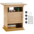 Aquarium Stand with Enclosed Cabinet and Open Shelves