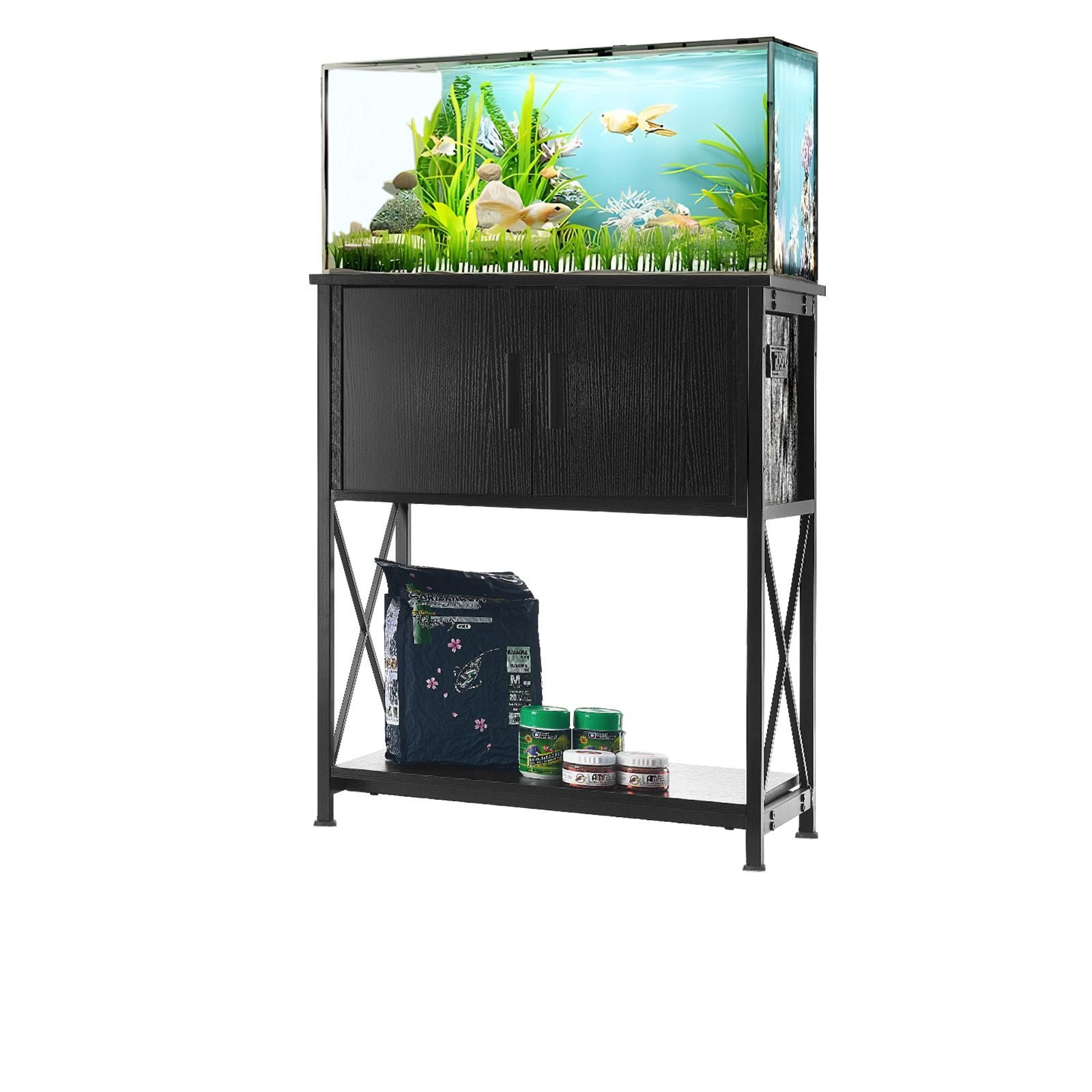 Stylish 20-Gallon Aquarium Stand with Built-In Power Strip