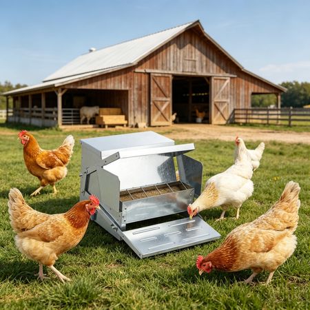 Automatic Chicken Feeder with Capacity and Magnetic Lock