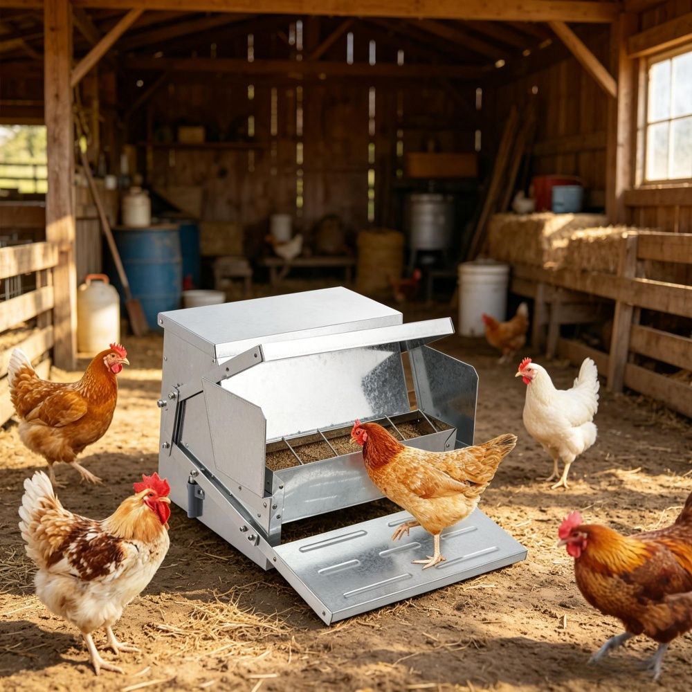 Automatic Chicken Feeder with Capacity and Magnetic Lock