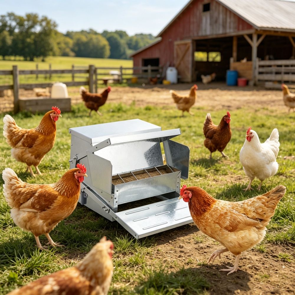 Automatic Chicken Feeder with Capacity and Magnetic Lock