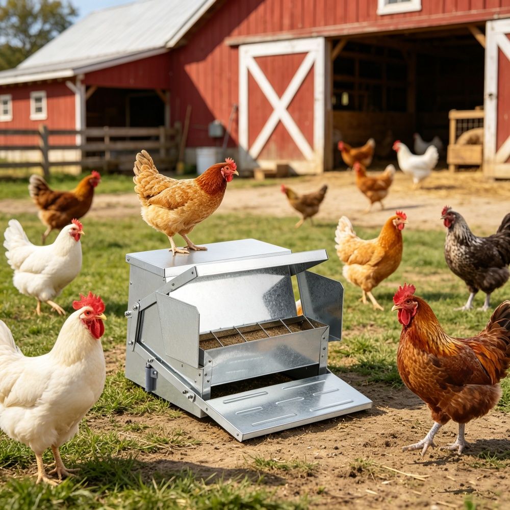 Automatic Chicken Feeder with Capacity and Magnetic Lock