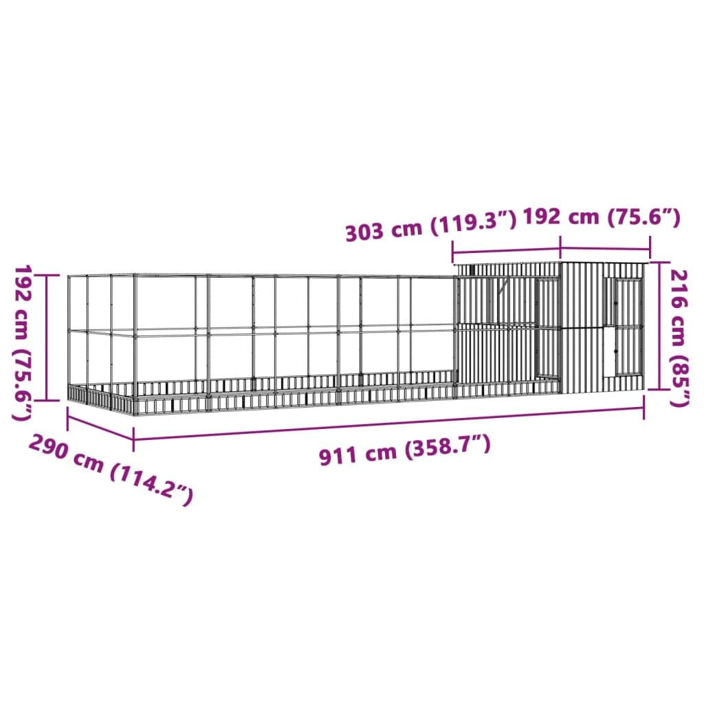 Spacious Galvanized structured Aviary with Extension for Birds