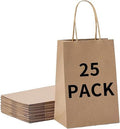 everyday Brown Kraft Gift Bags with Handles – 25 Pack