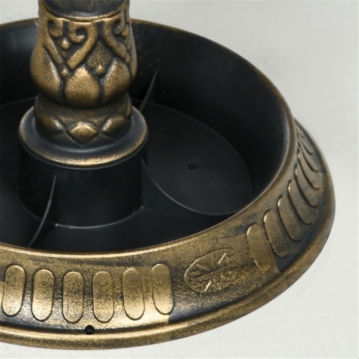 Two-Tier Bird Bath and Feeder with Hand-Painted Bronze Finish