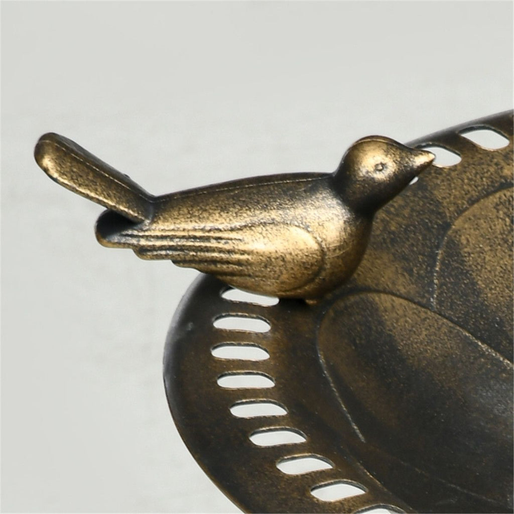 Two-Tier Bird Bath and Feeder with Hand-Painted Bronze Finish