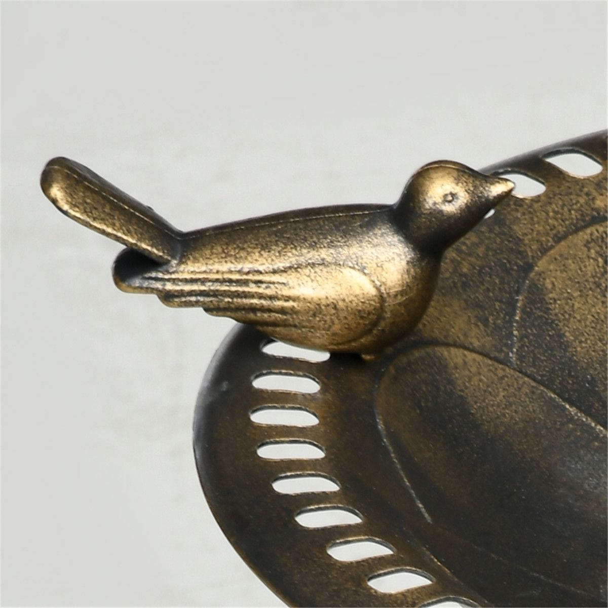 Two-Tier Bird Bath and Feeder with Hand-Painted Bronze Finish