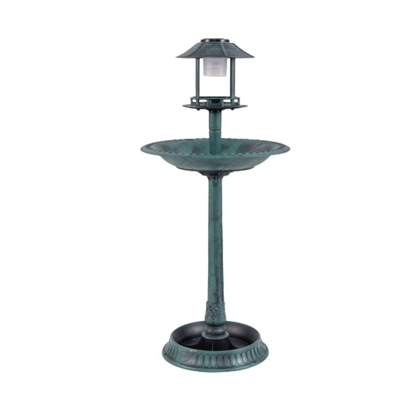 Solar-Powered Bird Bath Feeder with Perch Design