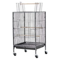 Spacious Wrought Iron Bird Cage with Open Top and Easy-Clean Tray