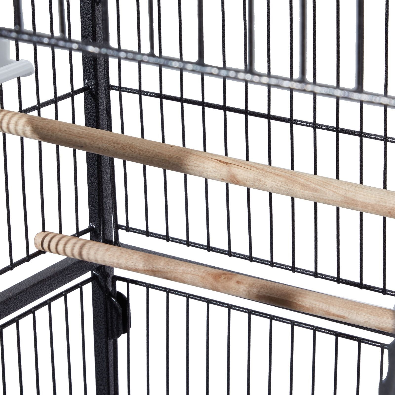 Spacious Wrought Iron Bird Flight Cage with Perches and Casters