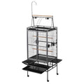 Spacious Open-Top Bird Flight Cage with Perches and Rolling Wheels