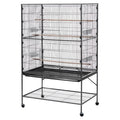 Spacious Wrought Iron Bird Flight Cage with Rolling Wheels