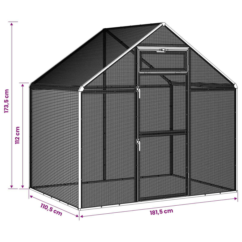 Bird Cage Anthracite 71.46 x 43.50 x 68.31 in Welded Wire Mesh