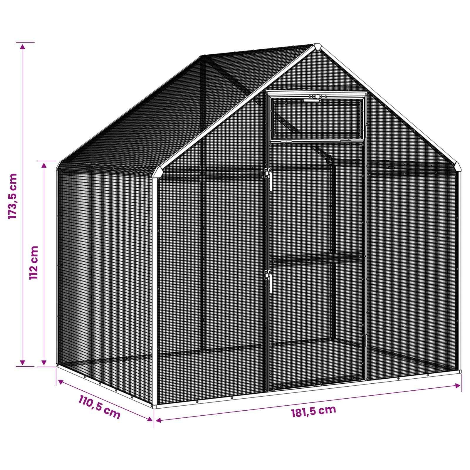Bird Cage Anthracite 71.46 x 43.50 x 68.31 in Welded Wire Mesh