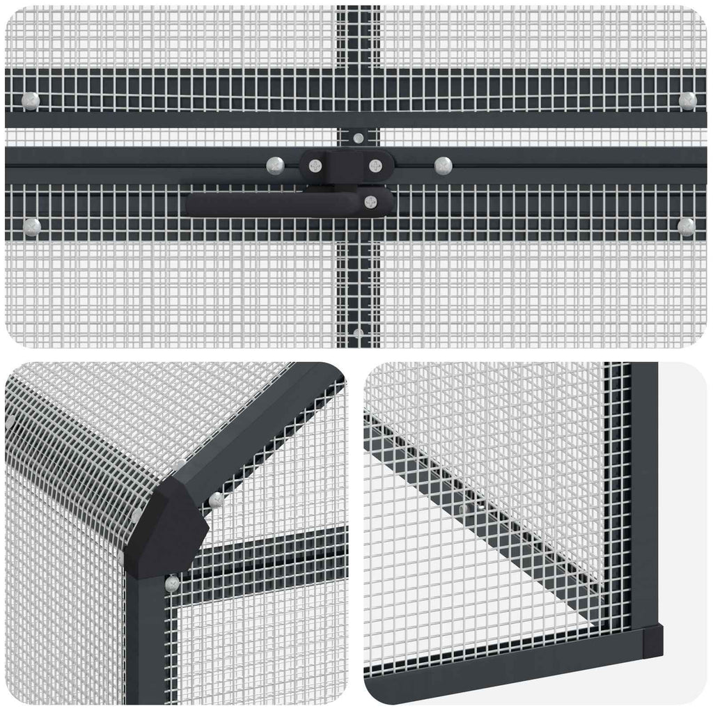 Bird Cage Anthracite 71.46 x 43.50 x 68.31 in Welded Wire Mesh