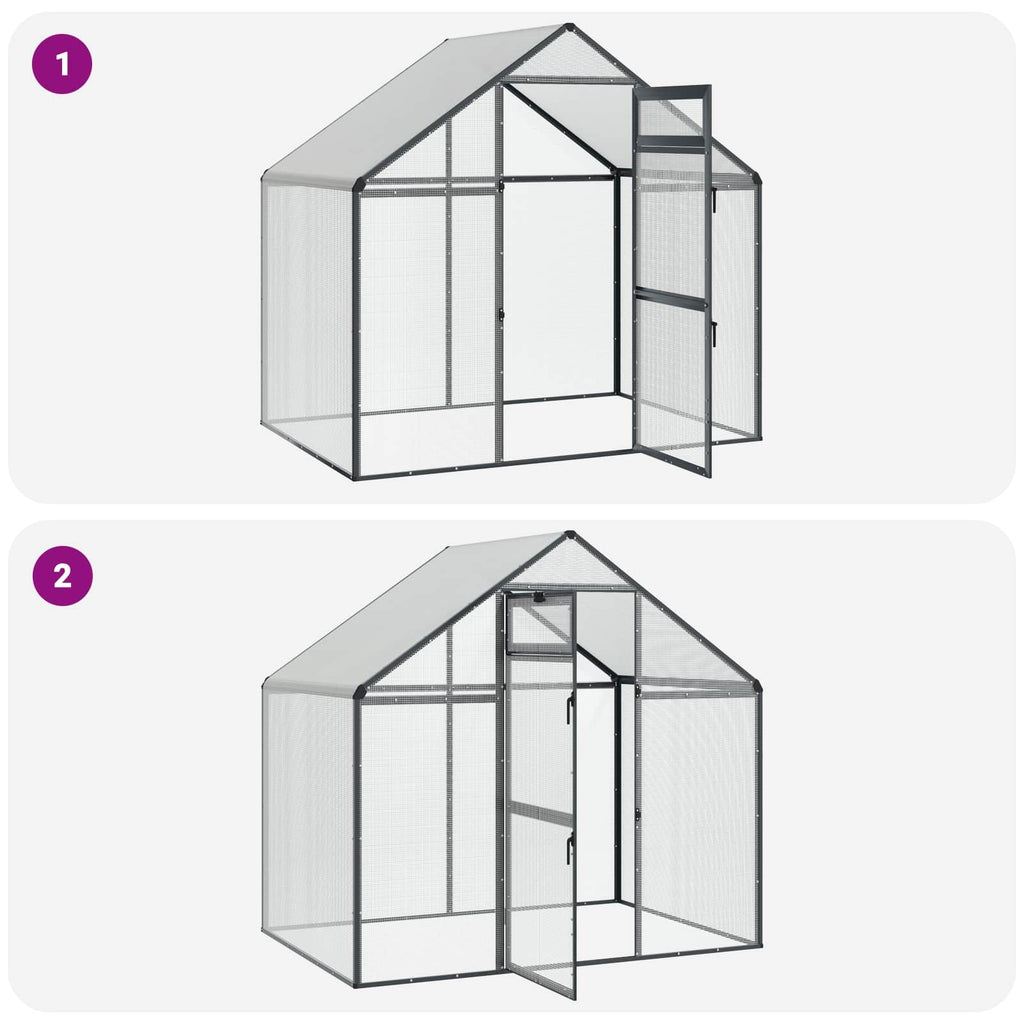 Bird Cage Anthracite 71.46 x 43.50 x 68.31 in Welded Wire Mesh