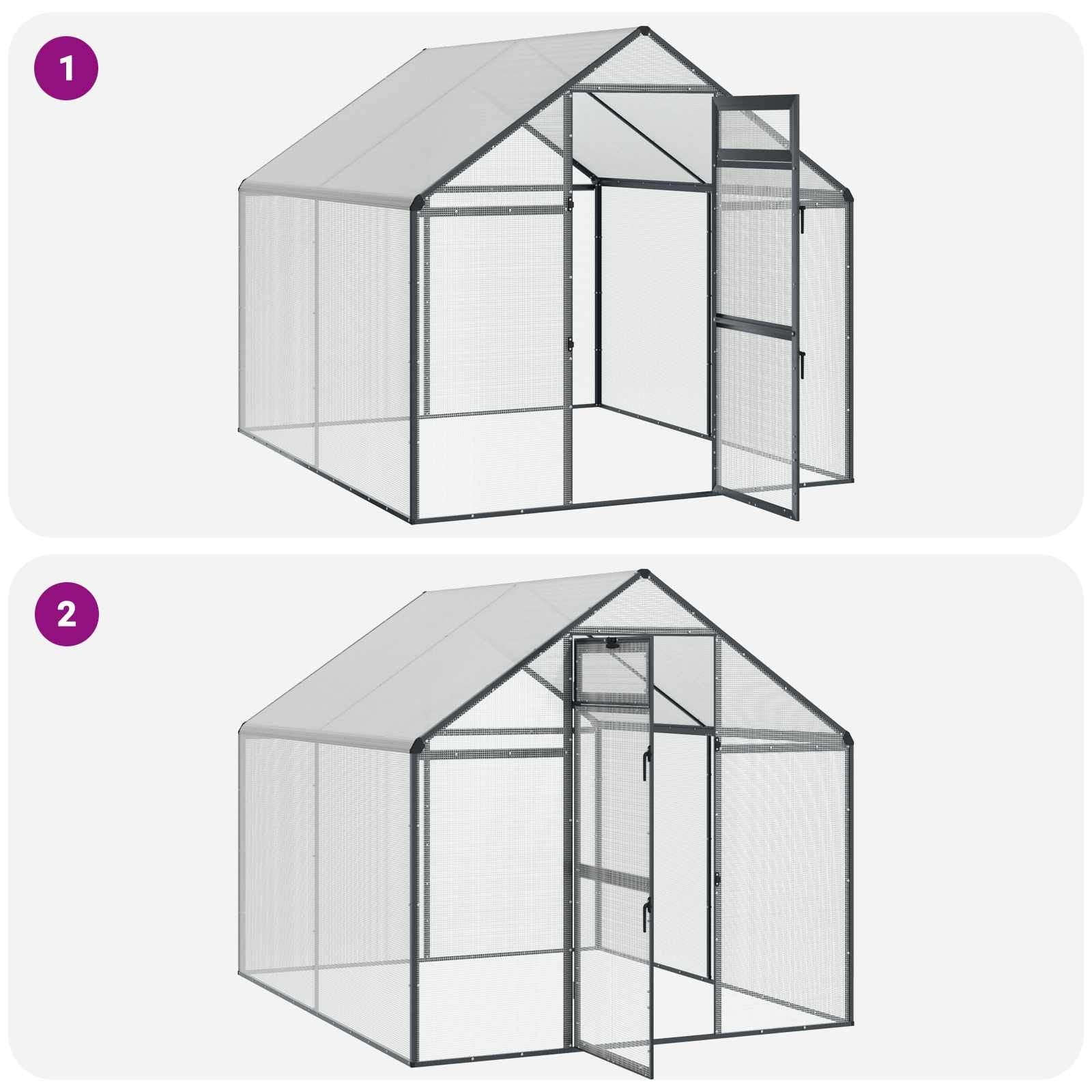 Bird Cage Anthracite 71.46 x 87.01 x 68.31 in Welded Wire Mesh
